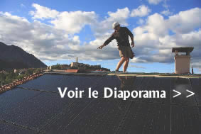 Lien vers le diaporama de l'installation photovoltaique en Sunlap de Saint Gobain Solar à Turriers Hautes Alpes